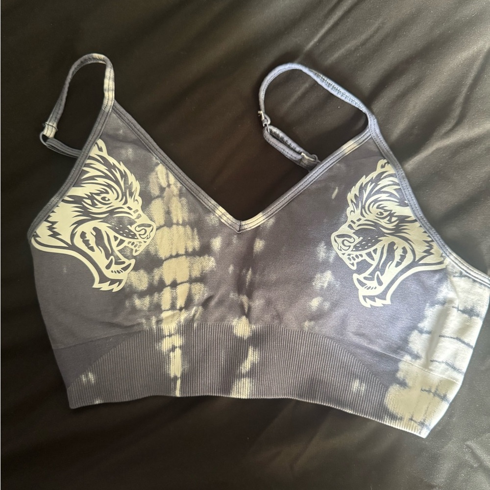 Darc Sport Gray Tie-Dye Sports Bra